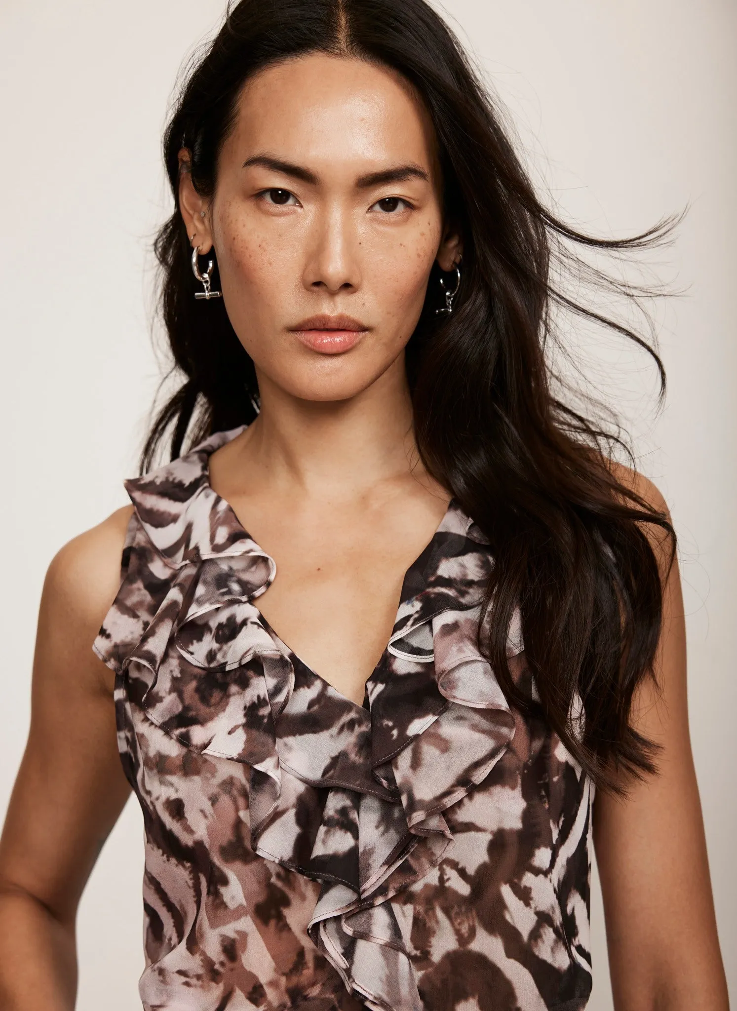 Animal Print Ruffle Top sold by Mint Velvet product image thumbnail 2