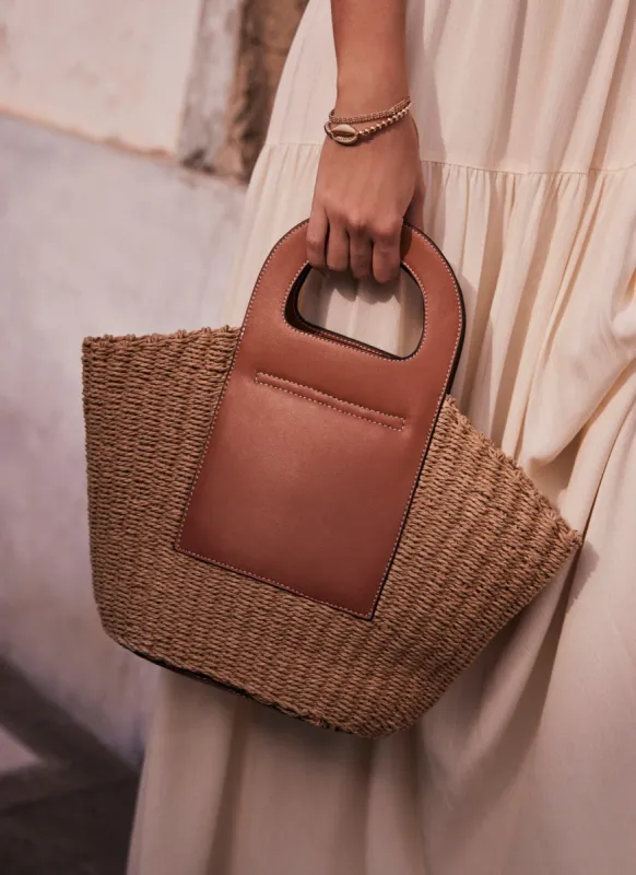 Tan Woven Basket Bag sold by Mint Velvet