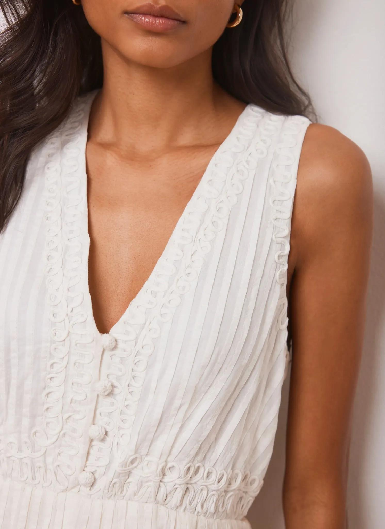 Cream Embroidered Tiered Maxi Dress sold by Mint Velvet product image thumbnail 4