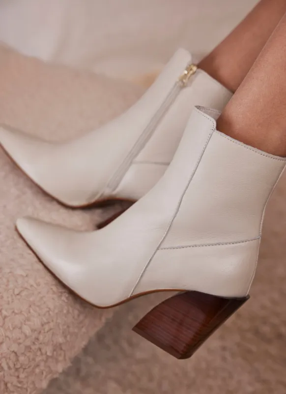 Cream Leather Ankle Boots sold by Mint Velvet