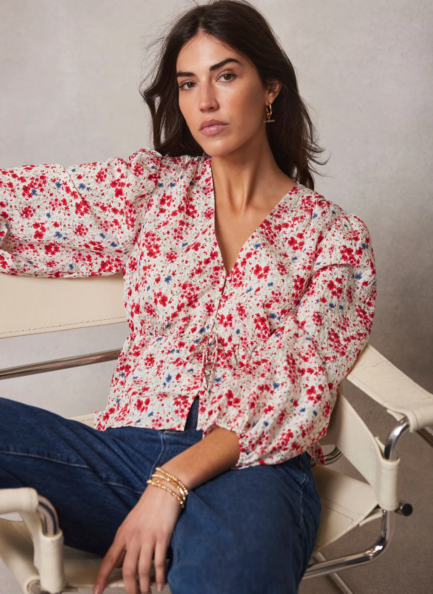 White Floral Print Blouse sold by Mint Velvet product image thumbnail 5