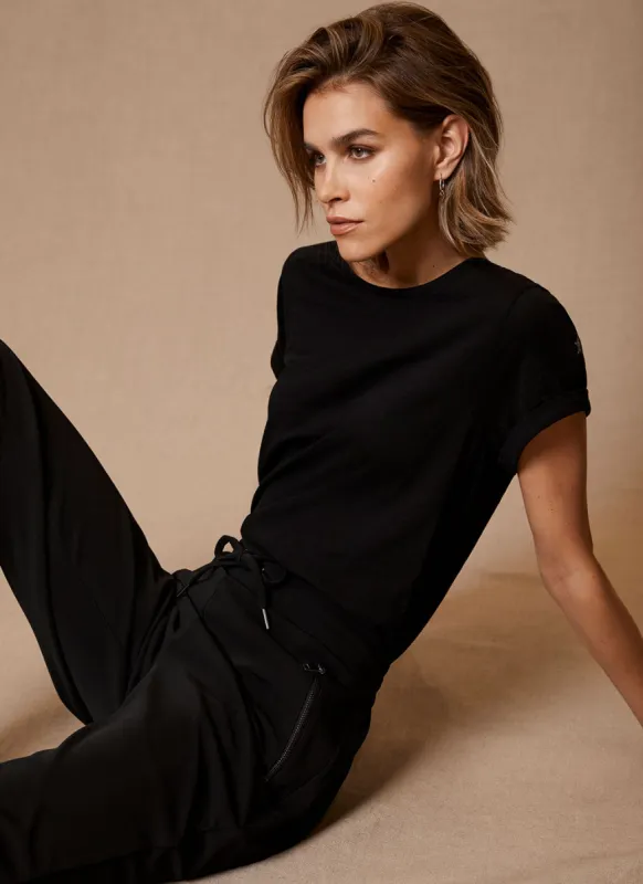 Black Cotton Star T-Shirt sold by Mint Velvet