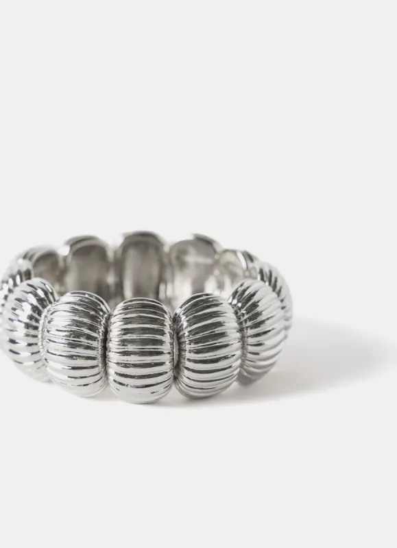 Silver Tone Ribbed Statement Bracelet sold by Mint Velvet