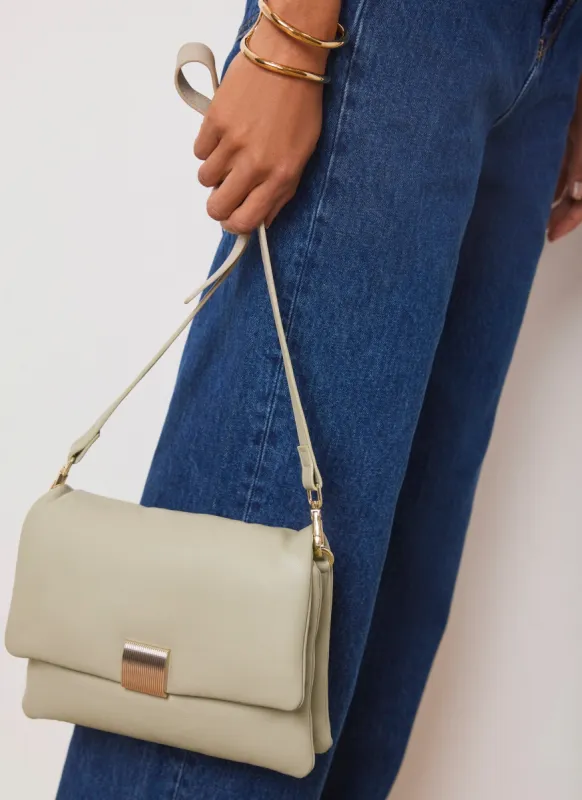 Sage Green Leather Crossbody Bag sold by Mint Velvet
