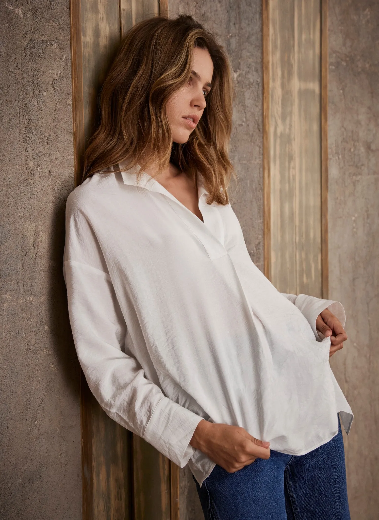 White Stand Collar Blouse sold by Mint Velvet product image thumbnail 2