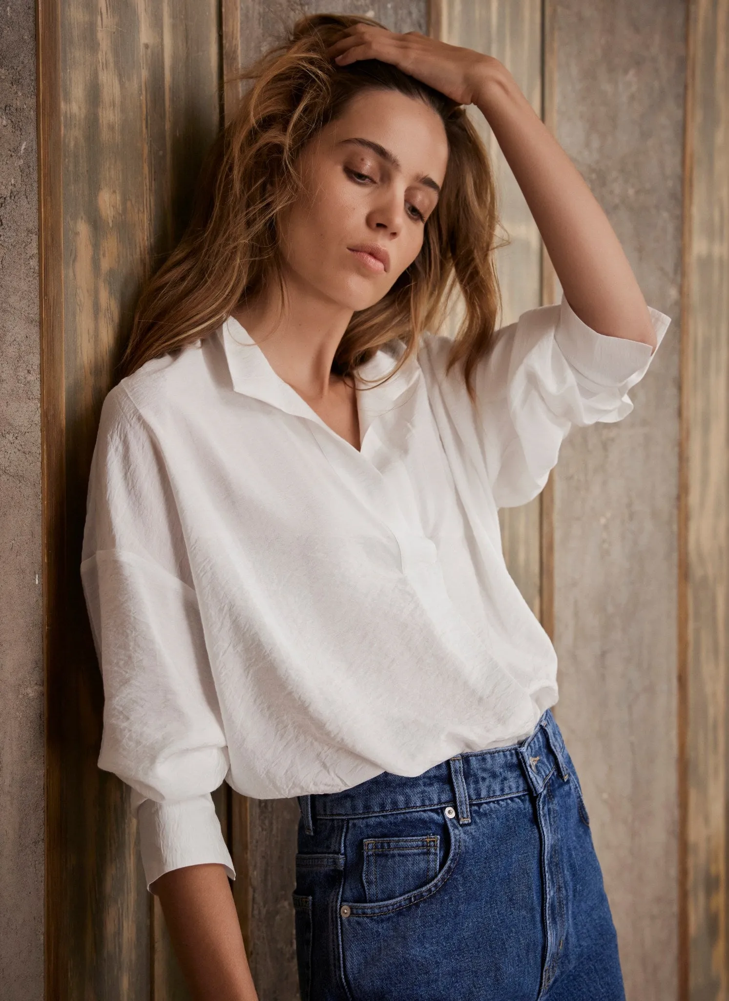 White Stand Collar Blouse sold by Mint Velvet