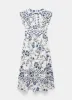 White Floral Ruffle Midi Dress sold by Mint Velvet