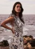 White Floral Ruffle Midi Dress sold by Mint Velvet