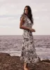 White Floral Ruffle Midi Dress sold by Mint Velvet
