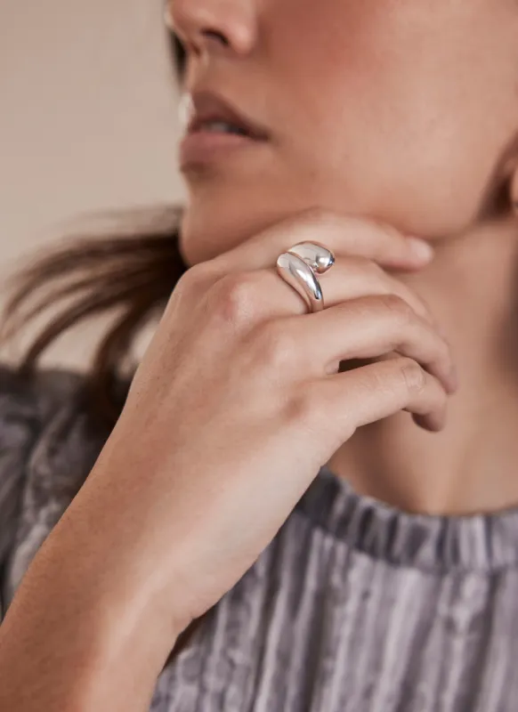 Silver Tone Curved Ring sold by Mint Velvet