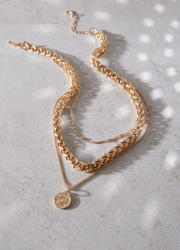 Gold Tone Layered Necklace sold by Mint Velvet