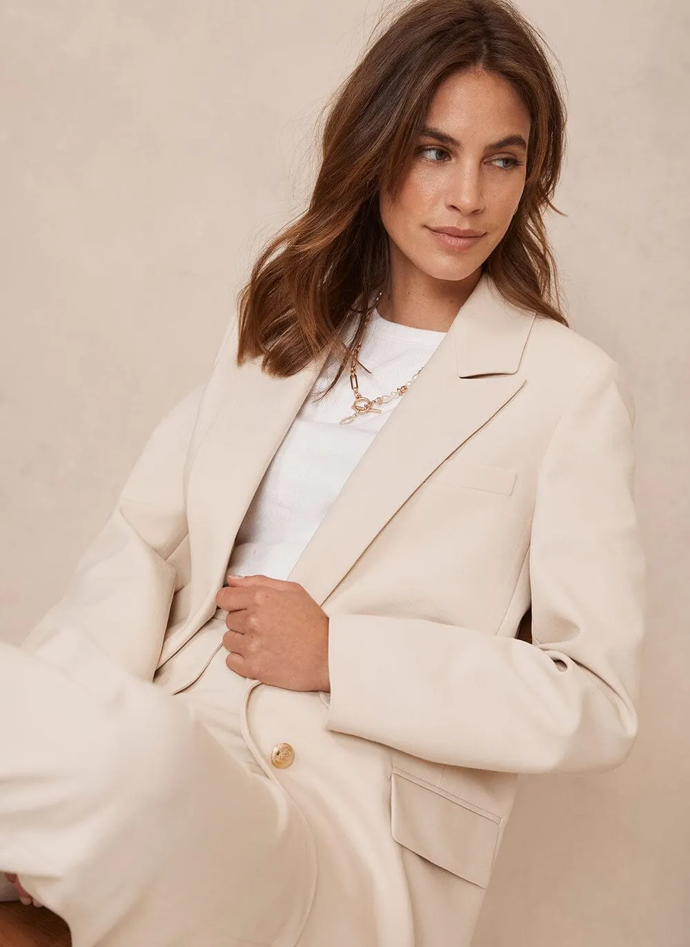 Neutral Single Breasted Blazer sold by Mint Velvet product image thumbnail 2