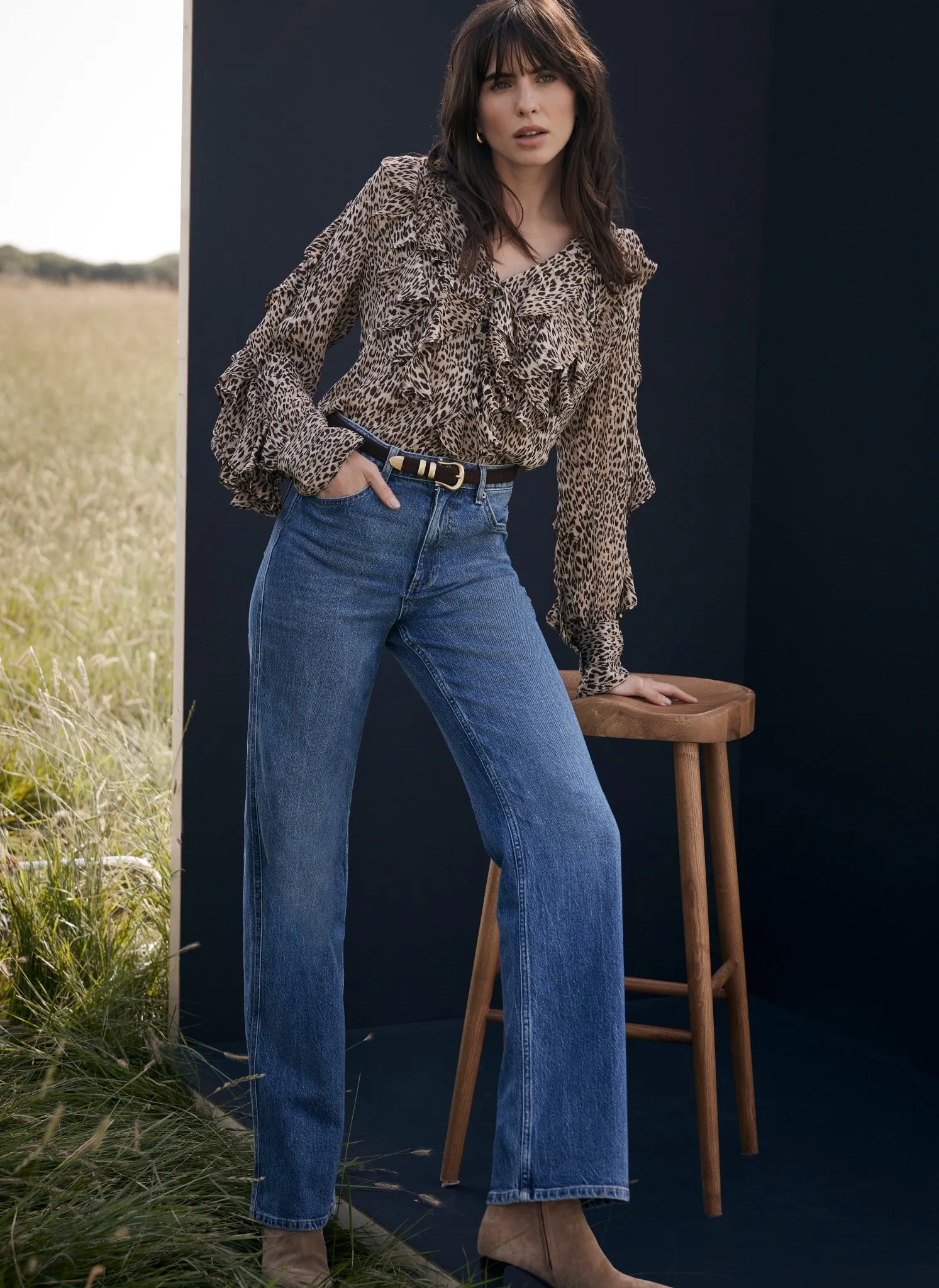 Leopard Print Ruffle Blouse sold by Mint Velvet product image thumbnail 2