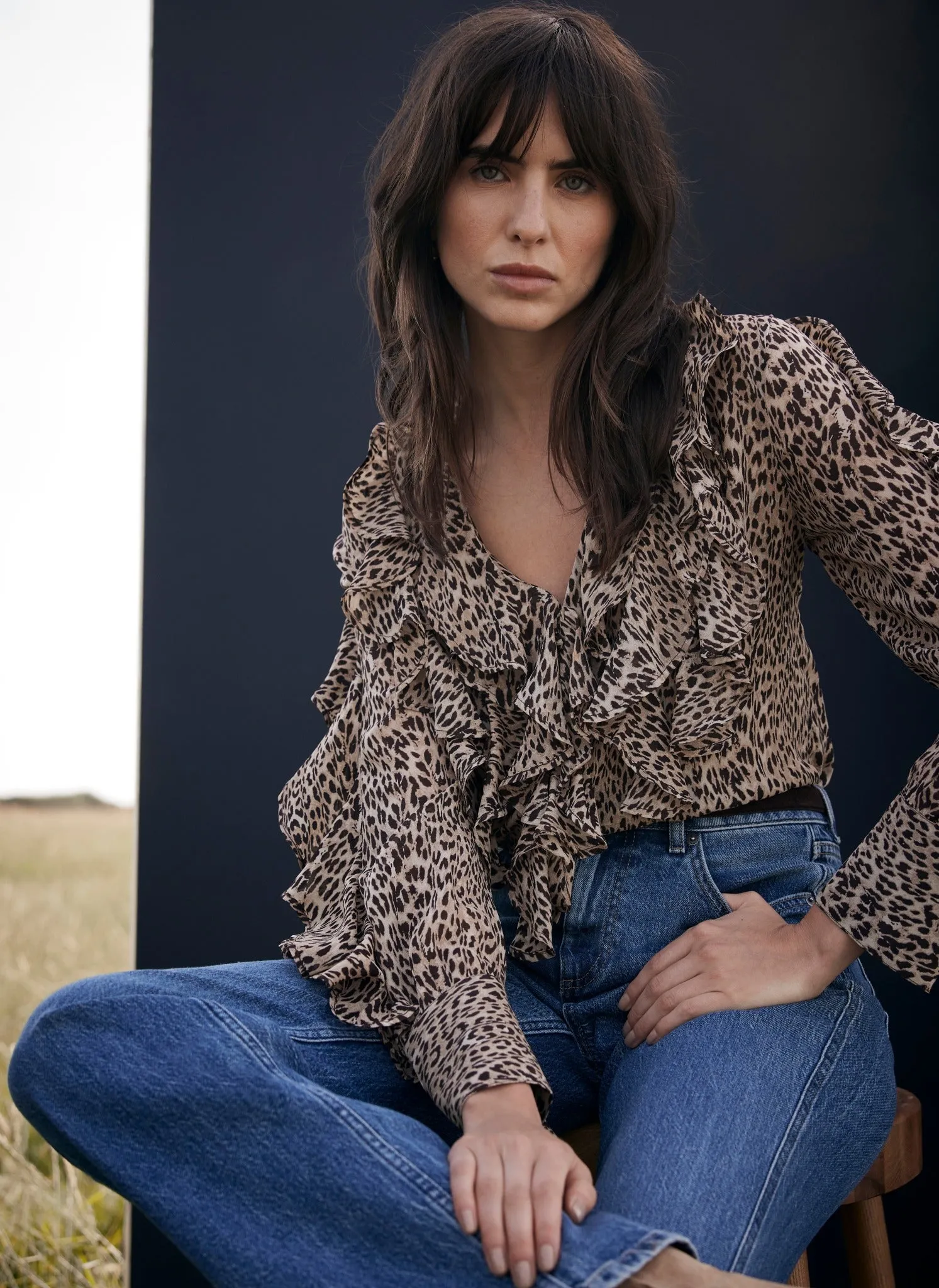 Leopard Print Ruffle Blouse sold by Mint Velvet product image thumbnail 4