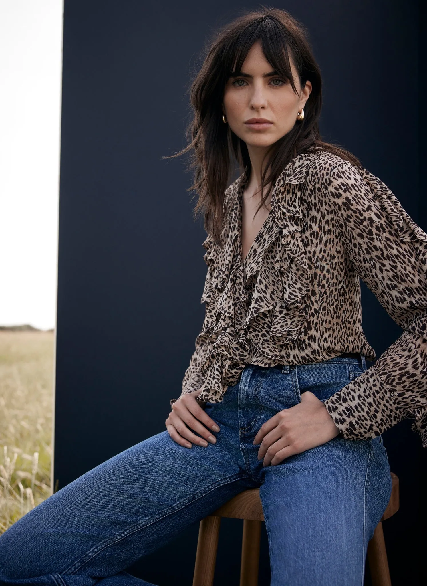 Leopard Print Ruffle Blouse sold by Mint Velvet product image thumbnail 3