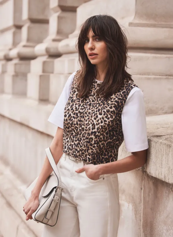 Leopard Print Denim Top sold by Mint Velvet