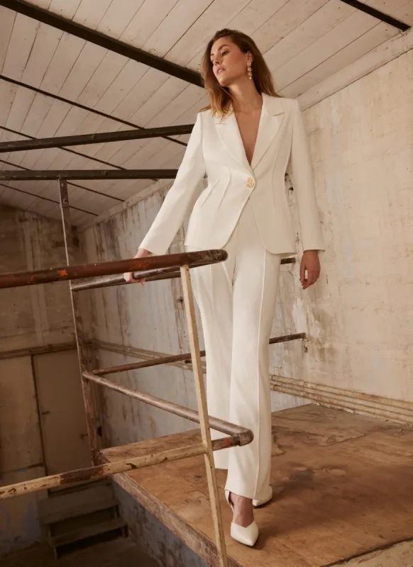 Cream Split Hem Flared Trousers sold by Mint Velvet