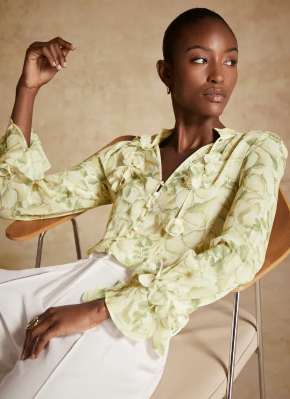 Yellow Floral Print Blouse sold by Mint Velvet