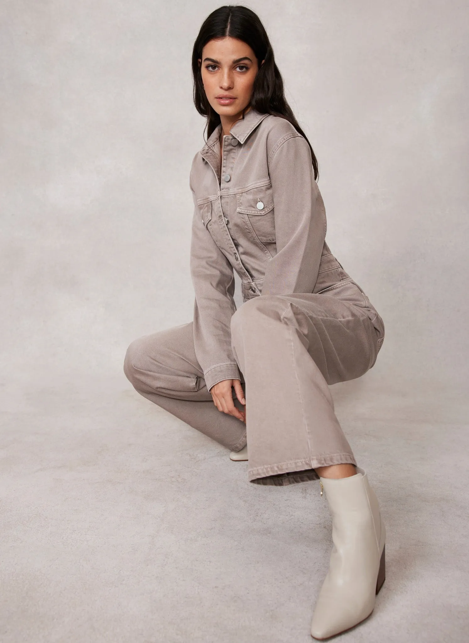 Taupe Denim Jumpsuit sold by Mint Velvet product image thumbnail 2