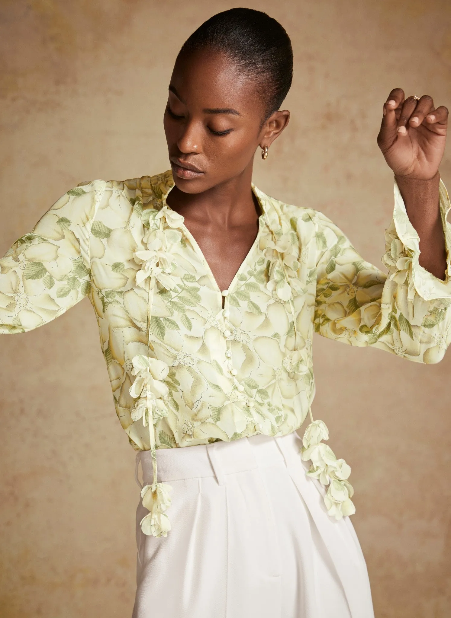 Yellow Floral Print Blouse sold by Mint Velvet product image thumbnail 2