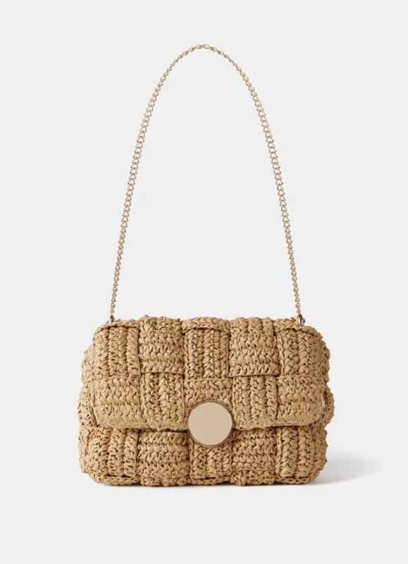 Neutral Woven Crossbody Bag sold by Mint Velvet