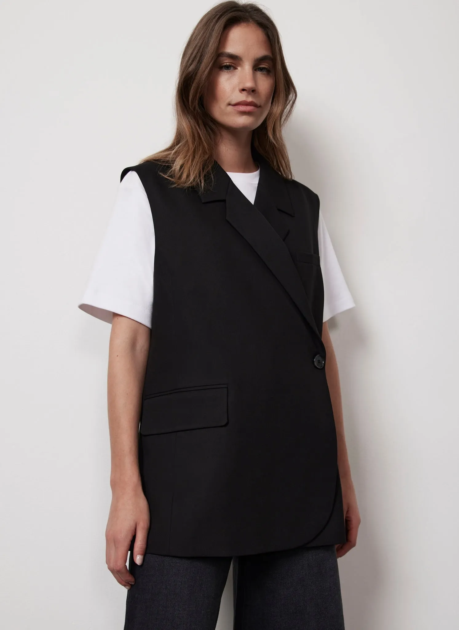 Black Longline Waistcoat sold by Mint Velvet product image thumbnail 3