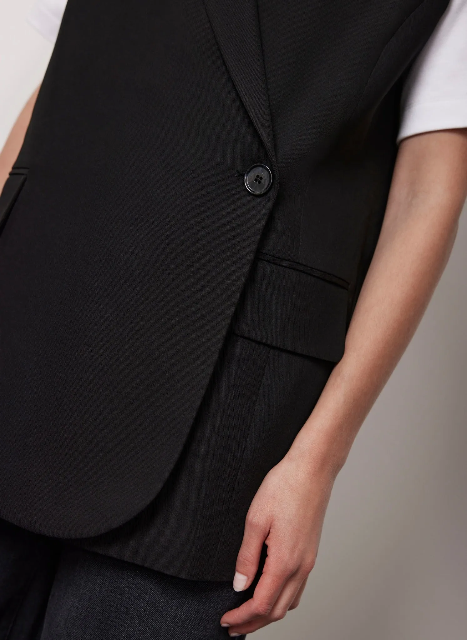 Black Longline Waistcoat sold by Mint Velvet product image thumbnail 5