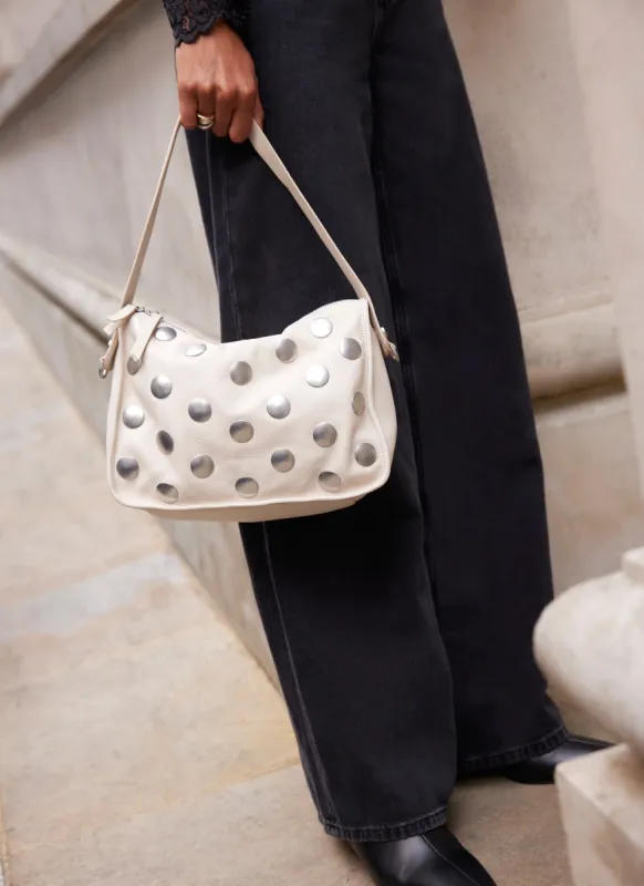 Cream Leather Studded Bag sold by Mint Velvet