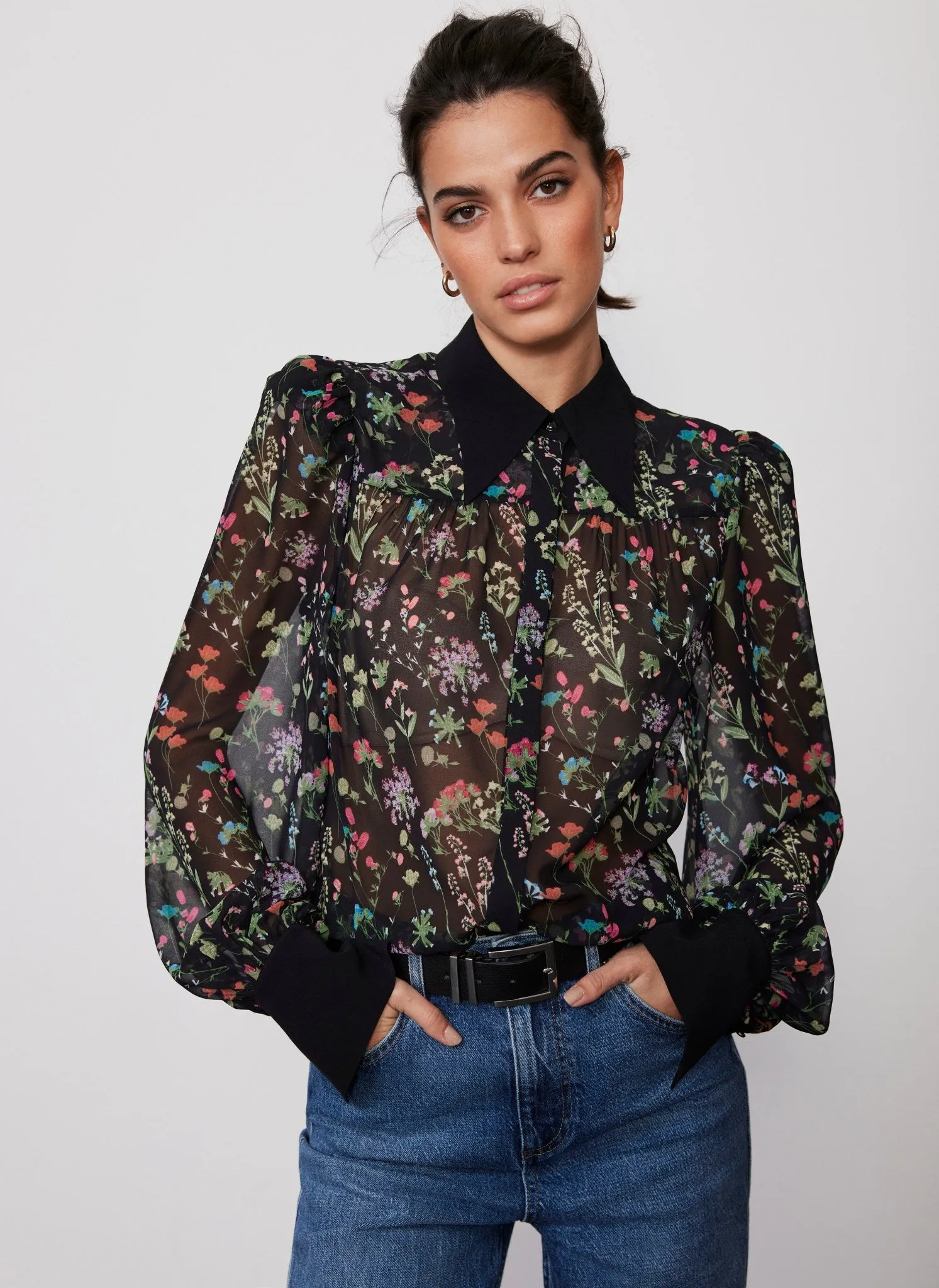 Black Floral Print Shirt sold by Mint Velvet product image thumbnail 3