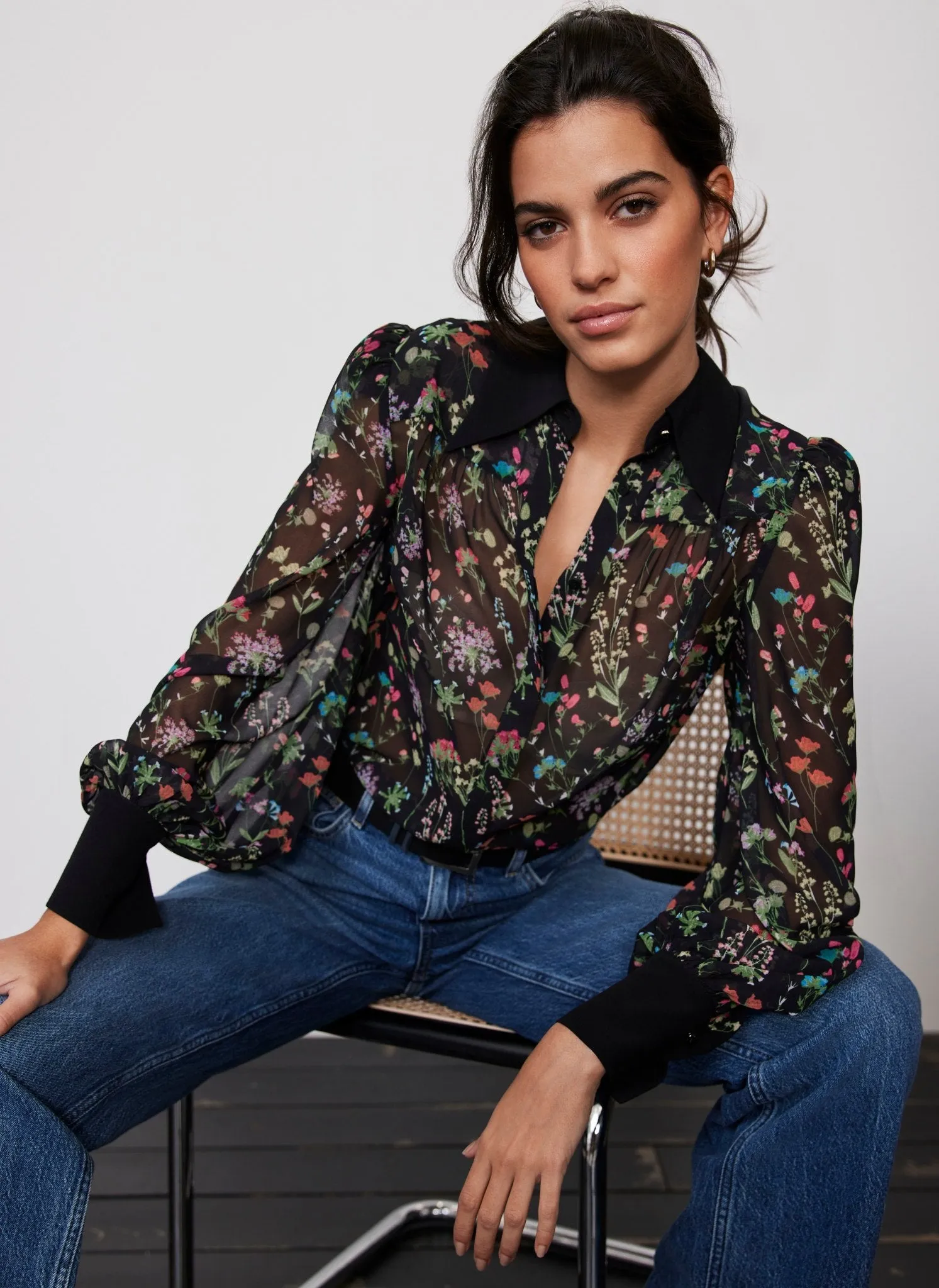 Black Floral Print Shirt sold by Mint Velvet product image thumbnail 5