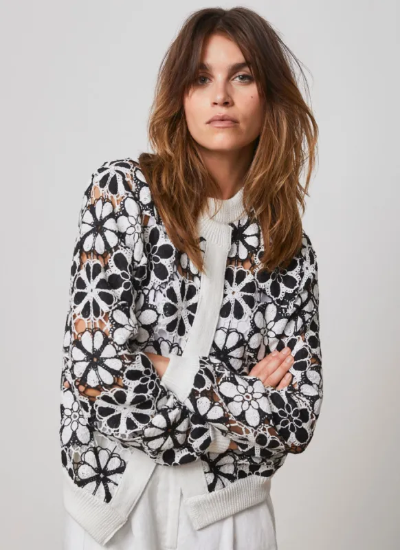 White Crochet Flower Cardigan sold by Mint Velvet