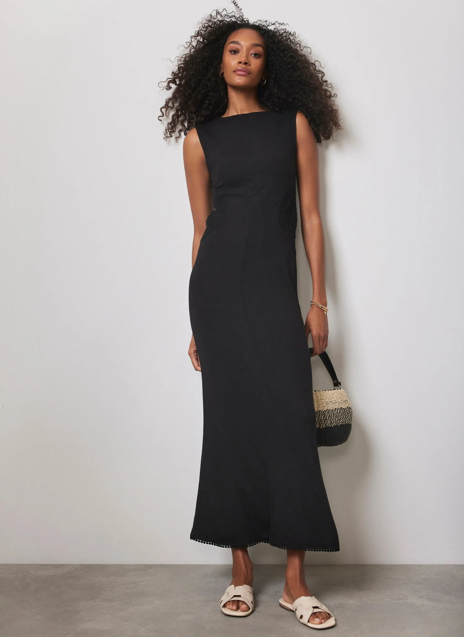 Black Crochet Cut Out Maxi Dress sold by Mint Velvet product image thumbnail 5