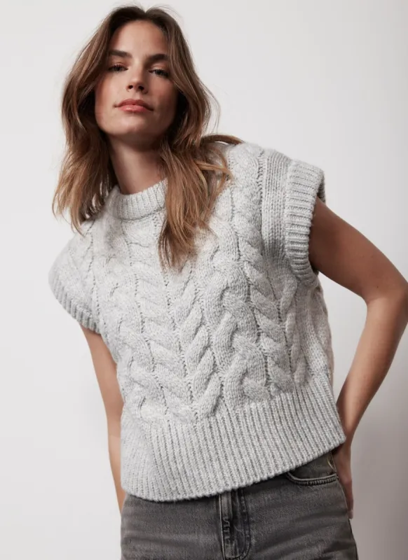 Grey Cable Knit Vest Top sold by Mint Velvet