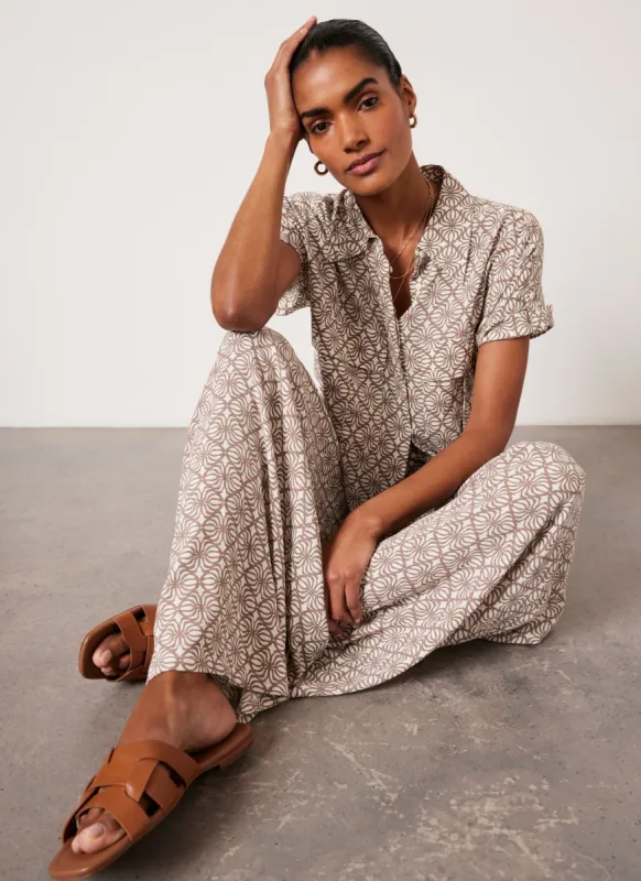 Neutral Tile Print Shirt sold by Mint Velvet