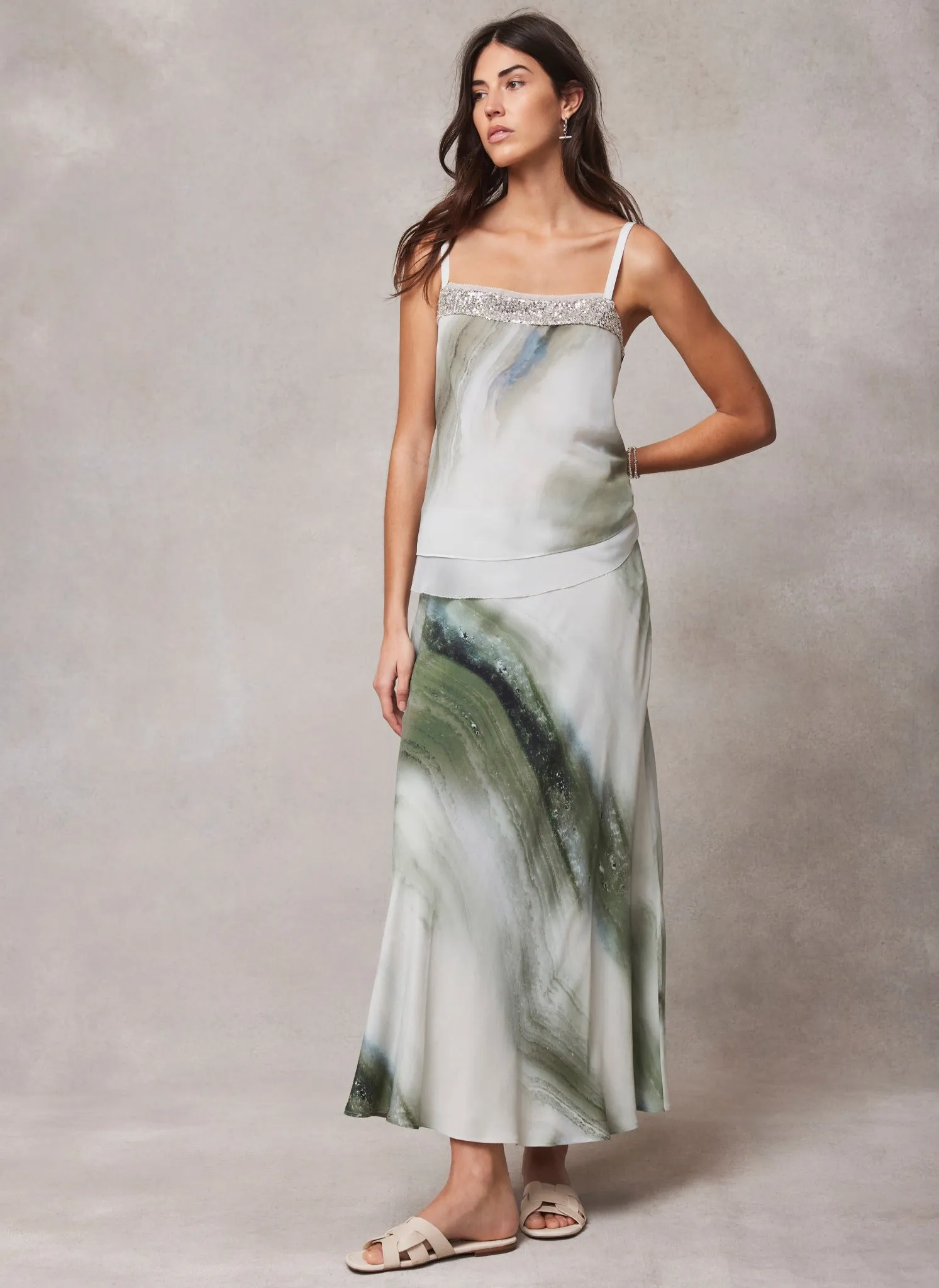 Green Ombre Print Maxi Skirt sold by Mint Velvet product image thumbnail 2