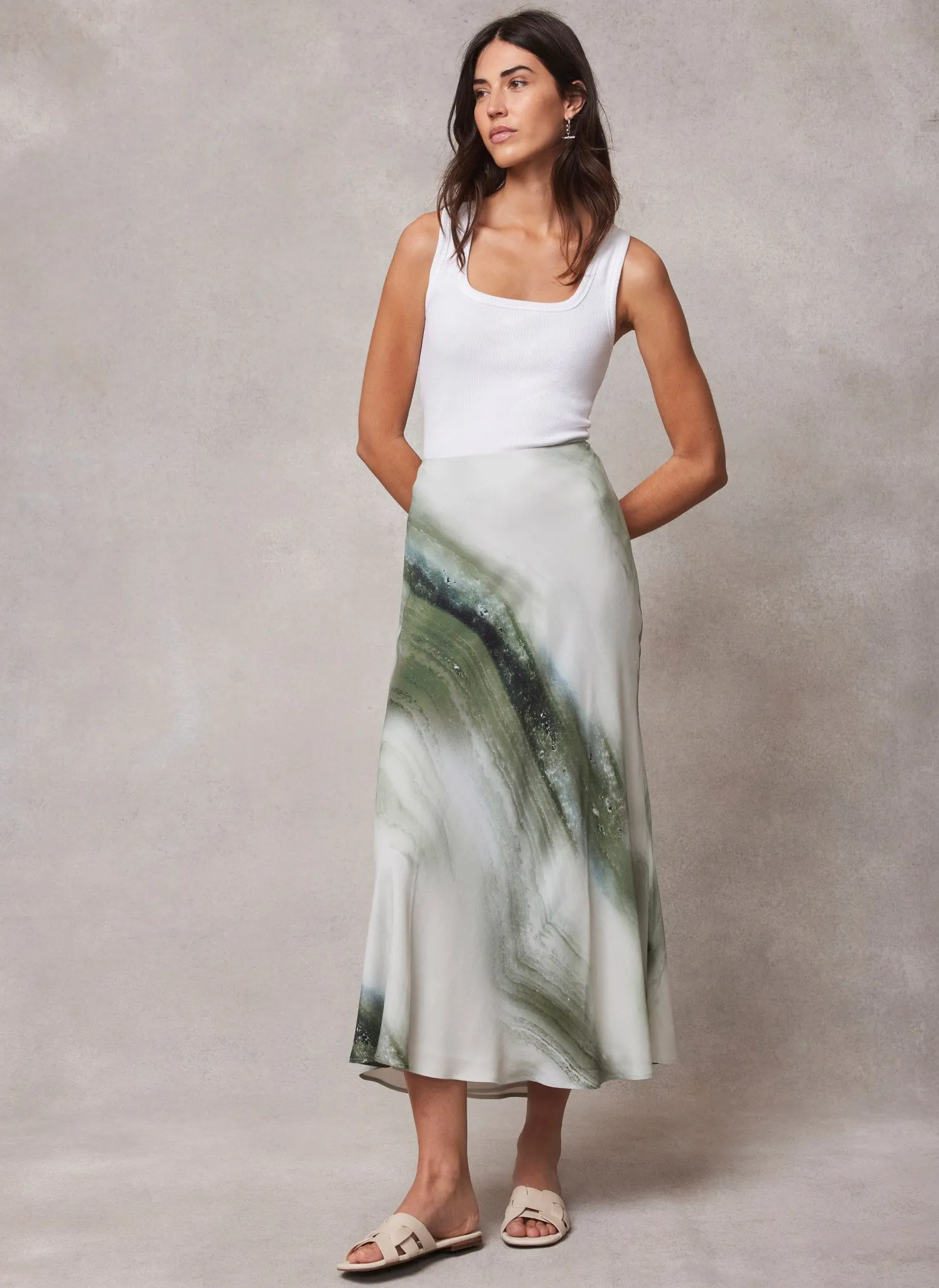Green Ombre Print Maxi Skirt sold by Mint Velvet product image thumbnail 5