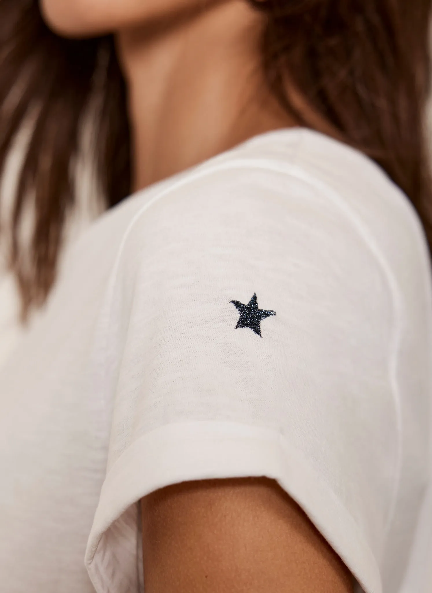 White Cotton Star T-Shirt sold by Mint Velvet product image thumbnail 4