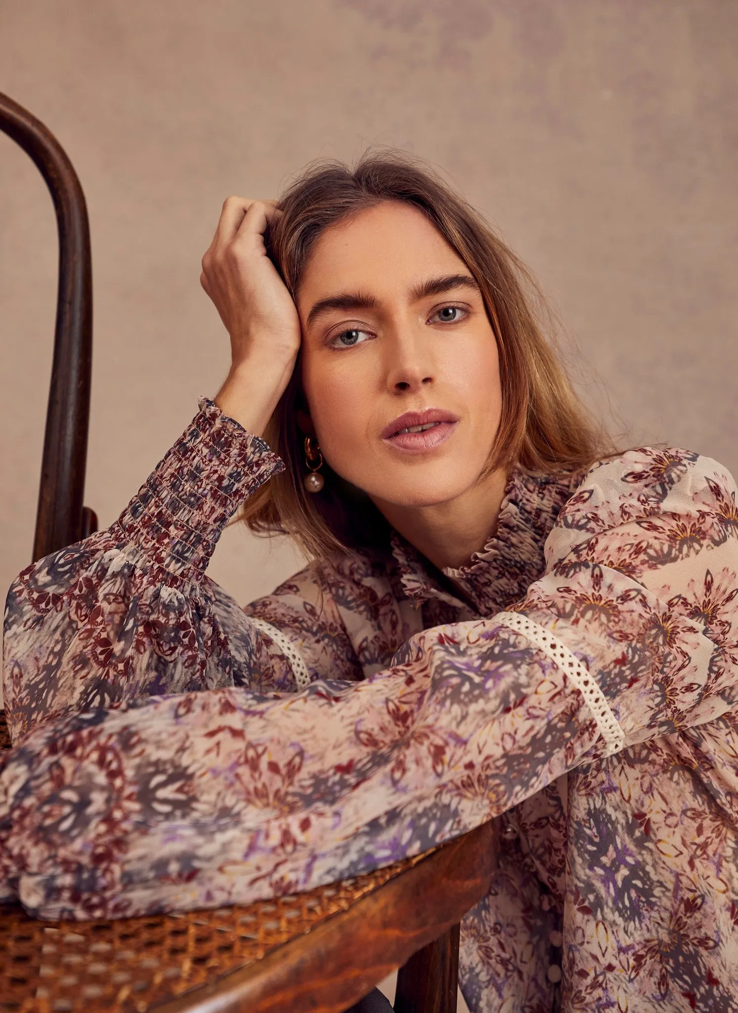 Neutral Floral Print Blouse sold by Mint Velvet product image thumbnail 5