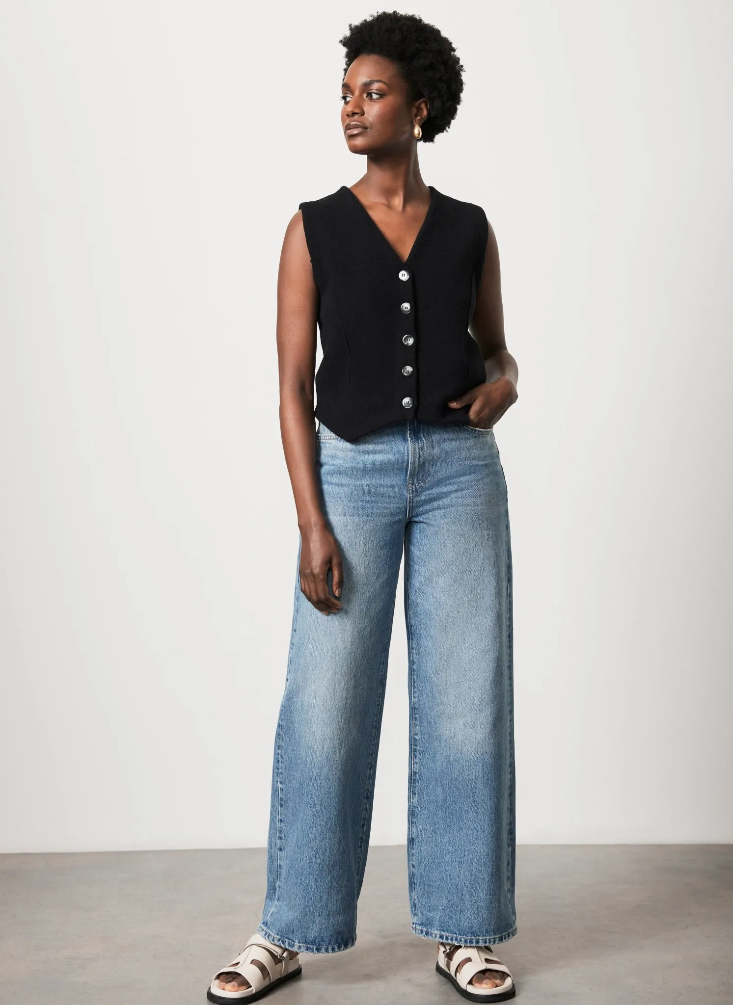 Navy Textured Knit Waistcoat sold by Mint Velvet product image thumbnail 5