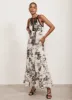 Cream Abstract Print Maxi Dress sold by Mint Velvet