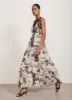 Cream Abstract Print Maxi Dress sold by Mint Velvet