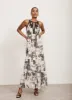 Cream Abstract Print Maxi Dress sold by Mint Velvet