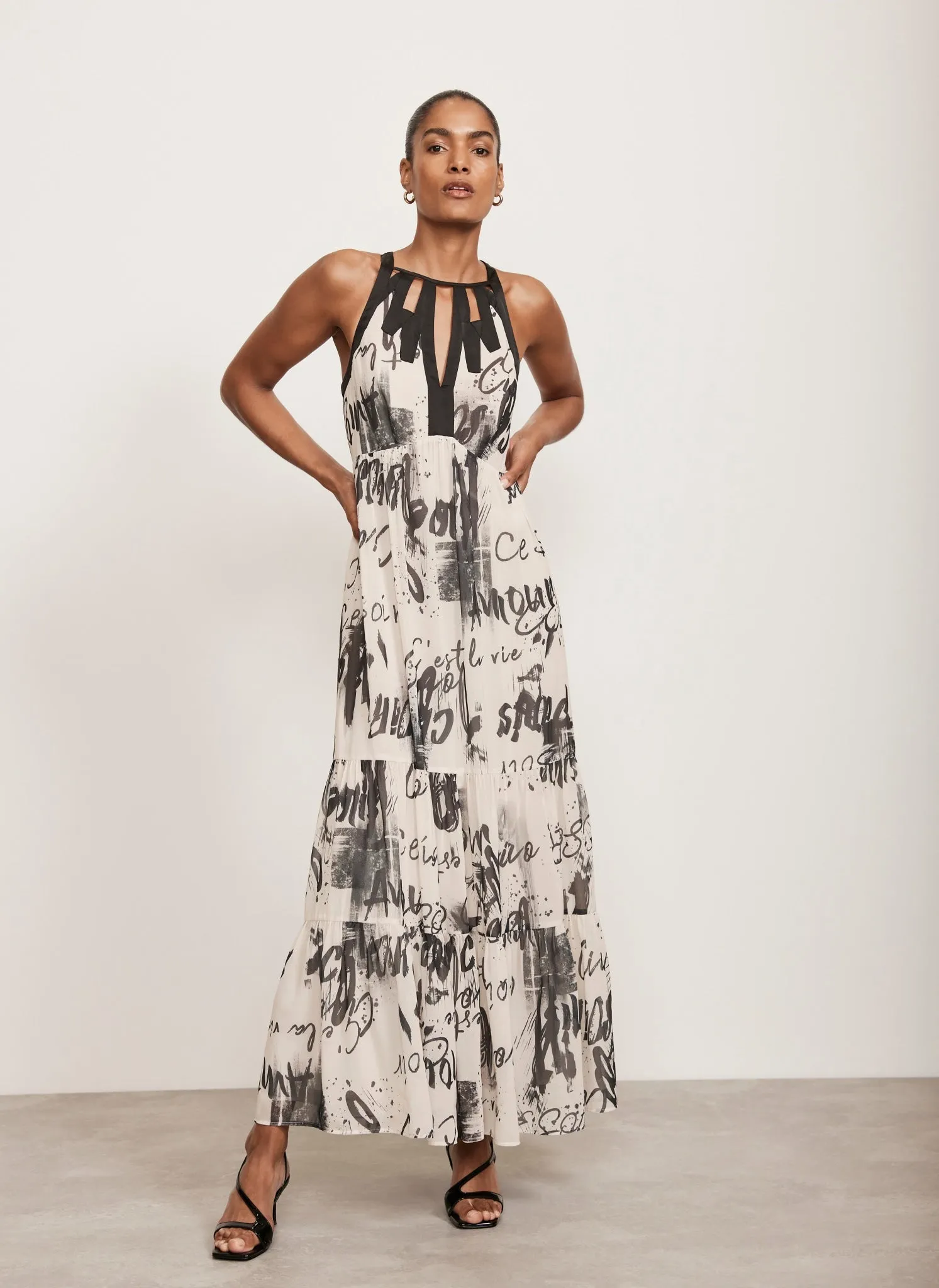 Cream Abstract Print Maxi Dress sold by Mint Velvet product image thumbnail 3