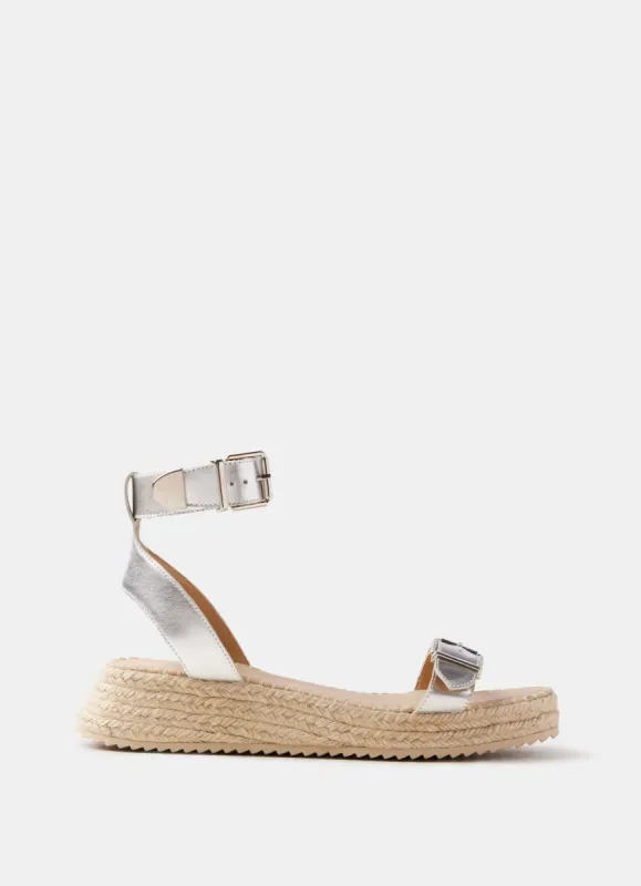 Silver Buckled Espadrille Sandals sold by Mint Velvet