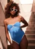 Blue Cut Out Contrast Swimsuit sold by Mint Velvet