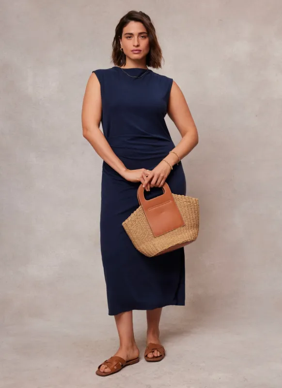 Navy Jersey Column Midi Dress sold by Mint Velvet