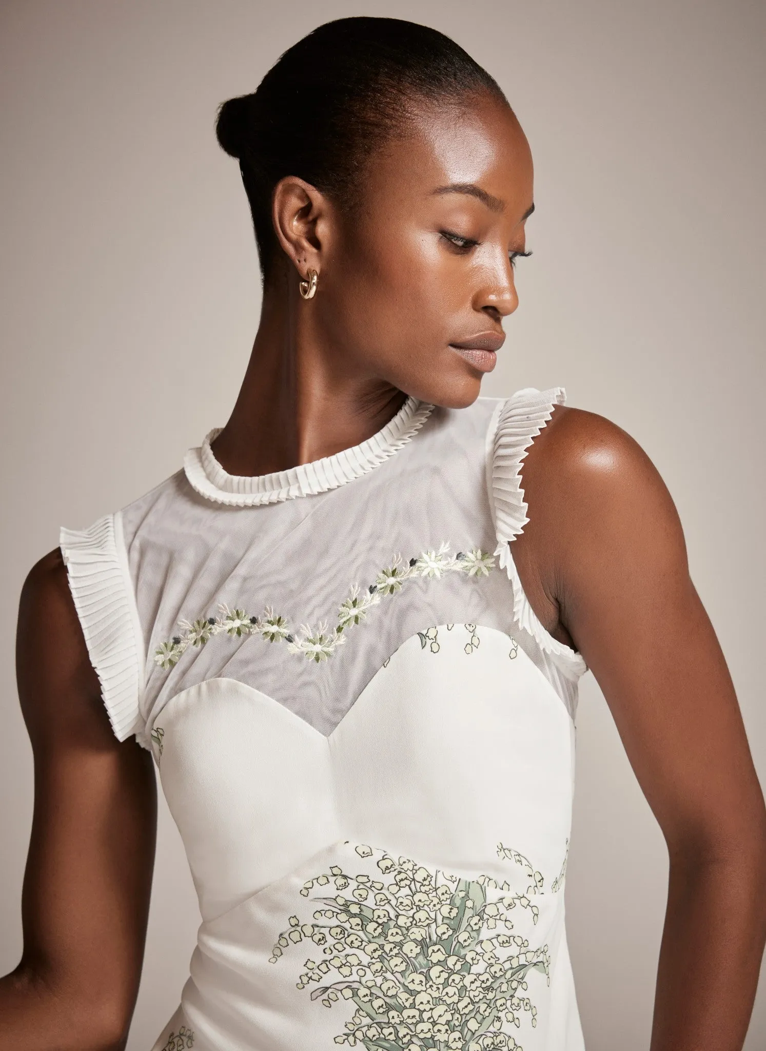 Cream Floral Print Midi Dress sold by Mint Velvet product image thumbnail 5