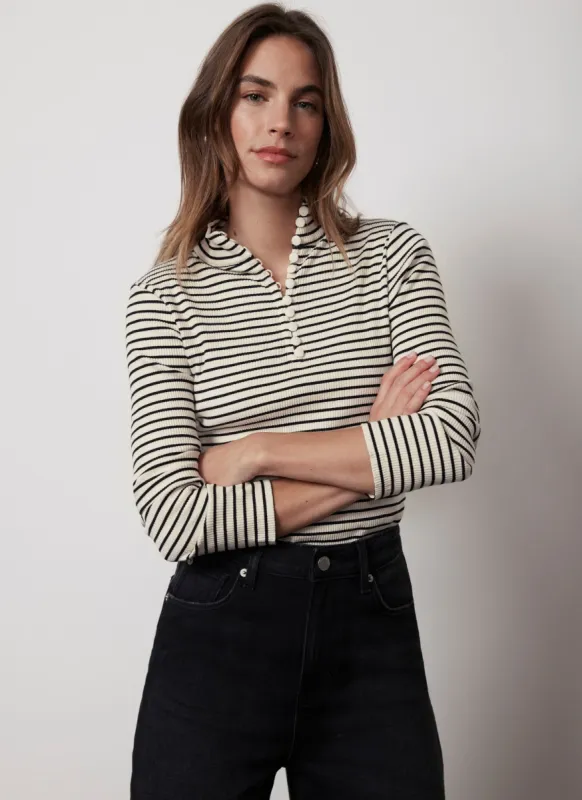 Cream Striped Long Sleeve Top sold by Mint Velvet