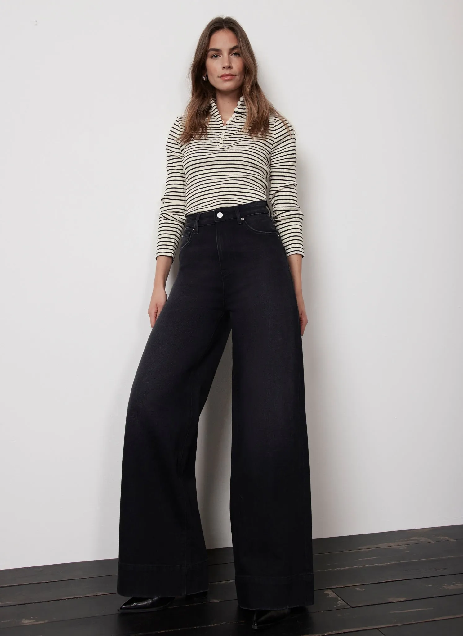 Cream Striped Long Sleeve Top sold by Mint Velvet product image thumbnail 2