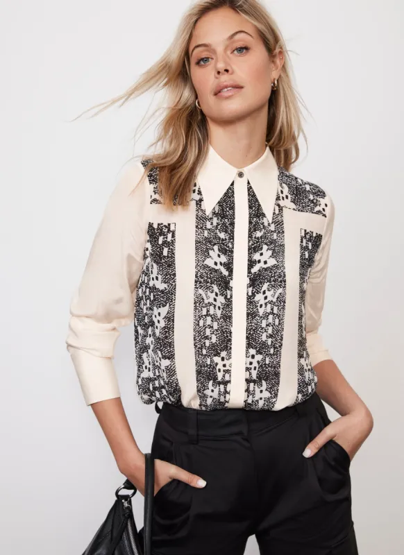 Cream Lace Print Shirt sold by Mint Velvet